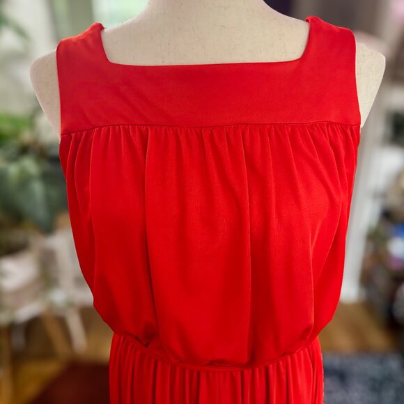 Vintage 1970s Ayres Unlimited Red Maxi Dress | Greek Goddess | Size 10 - Picture 6 of 16